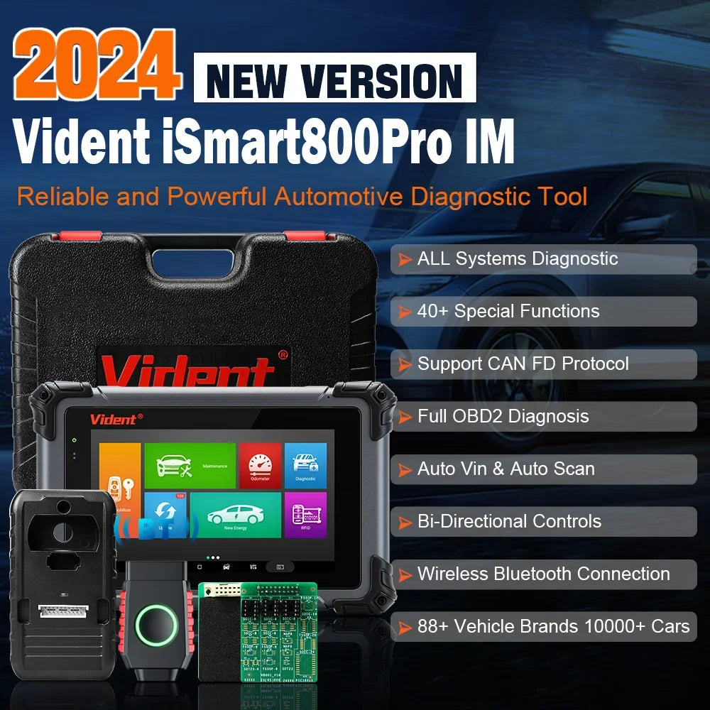 VIDENT iSmart800Pro IM.Programador de llaves,lee y escribe ECU,maquina de diagnosis avanzada