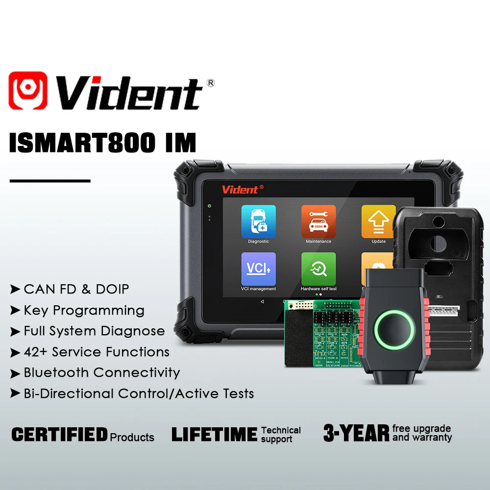 VIDENT iSmart800Pro IM.Programador de llaves,lee y escribe ECU,maquina de diagnosis avanzada